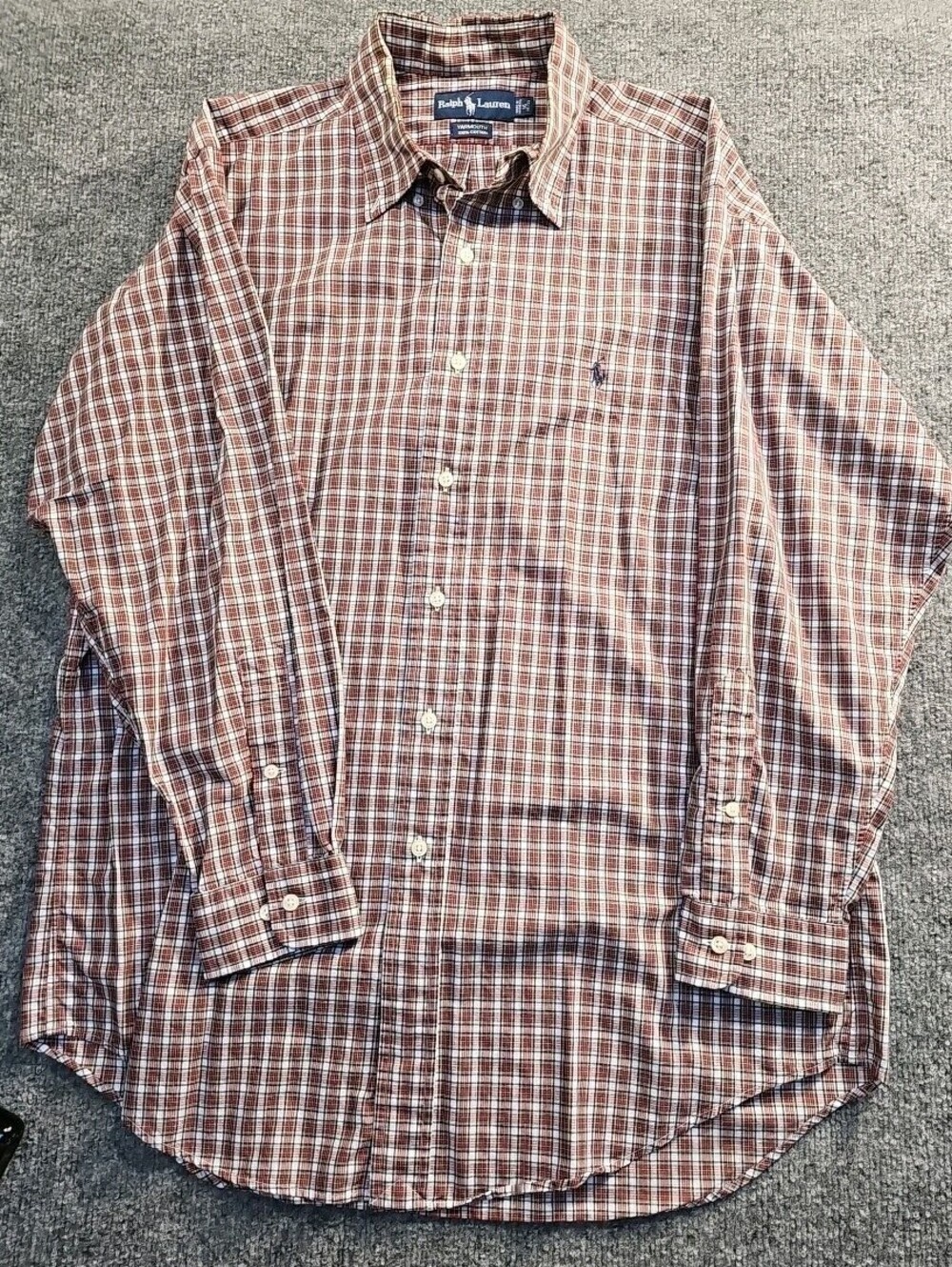 POLO RALPH LAUREN YARMOUTH BUTTON FRONT CAMP SHIRT Mens 16 ( L ) Plaid